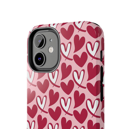 Hand-Drawn Hearts iPhone Case