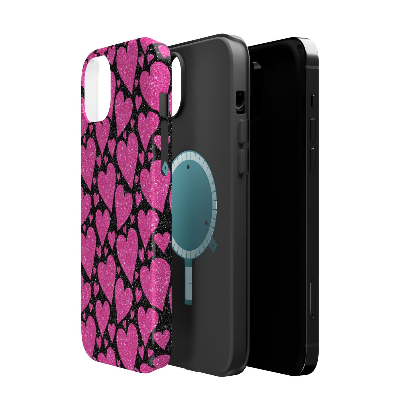 Glitter Hearts MagSafe iPhone Case