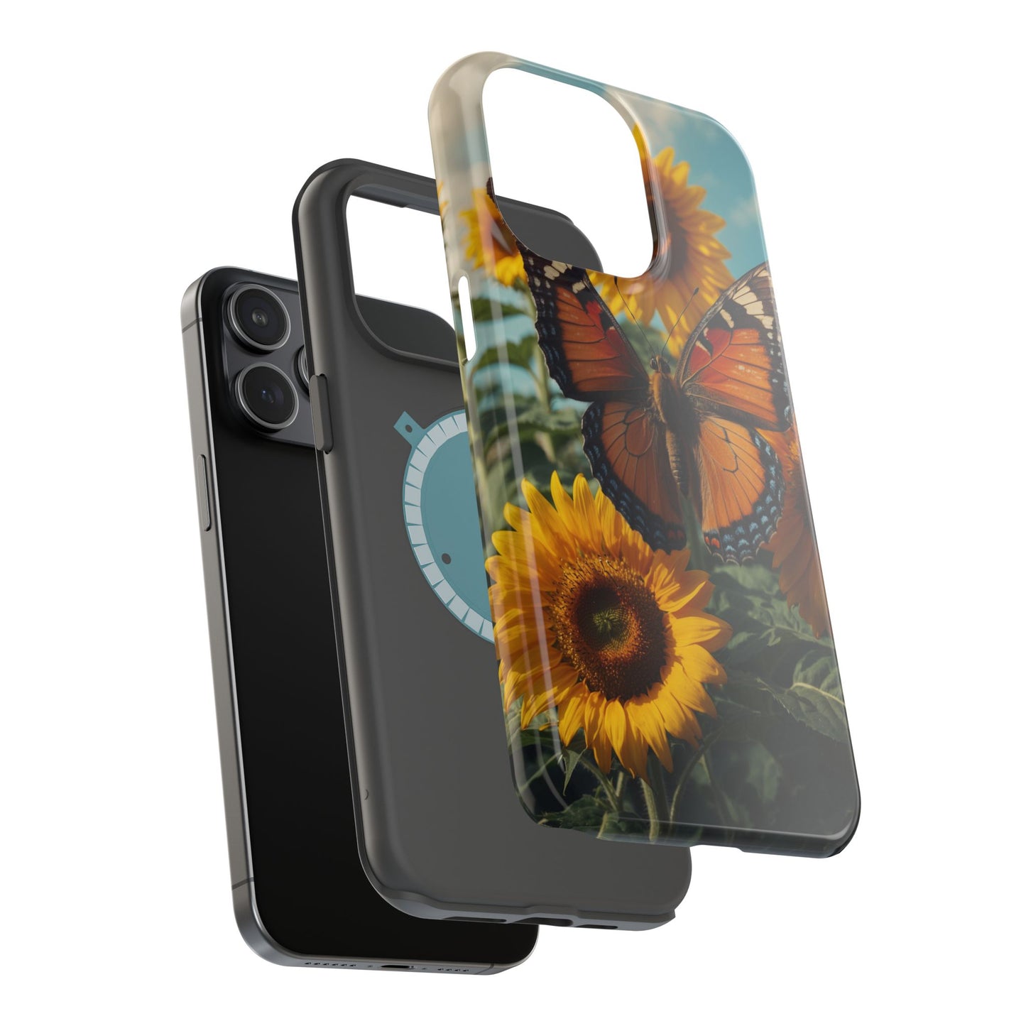 Vibrant Butterfly & Sunflower – MagSafe iPhone Case