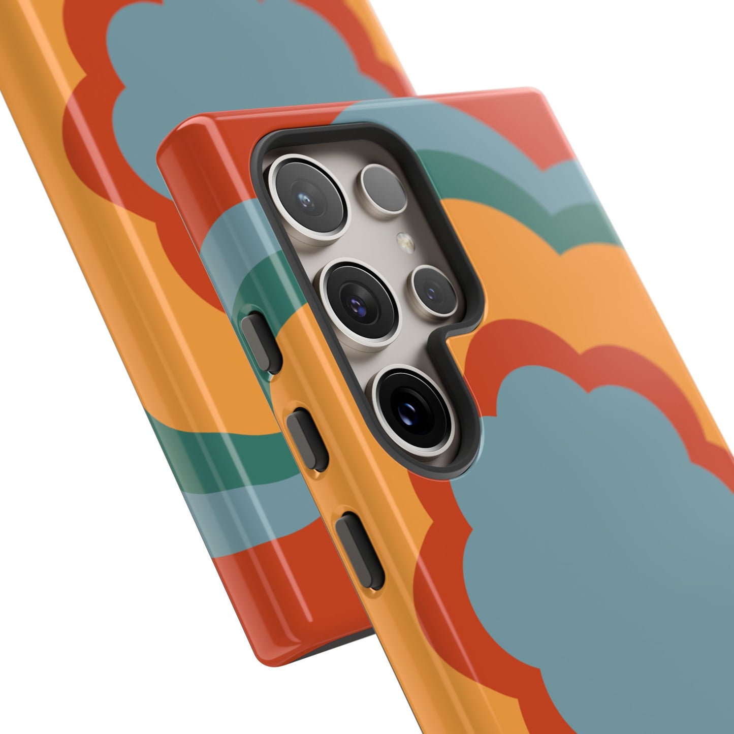 Retro Flower Power Samsung Galaxy Case – Bold 70s-Inspired Design with Dual-Layer Protection