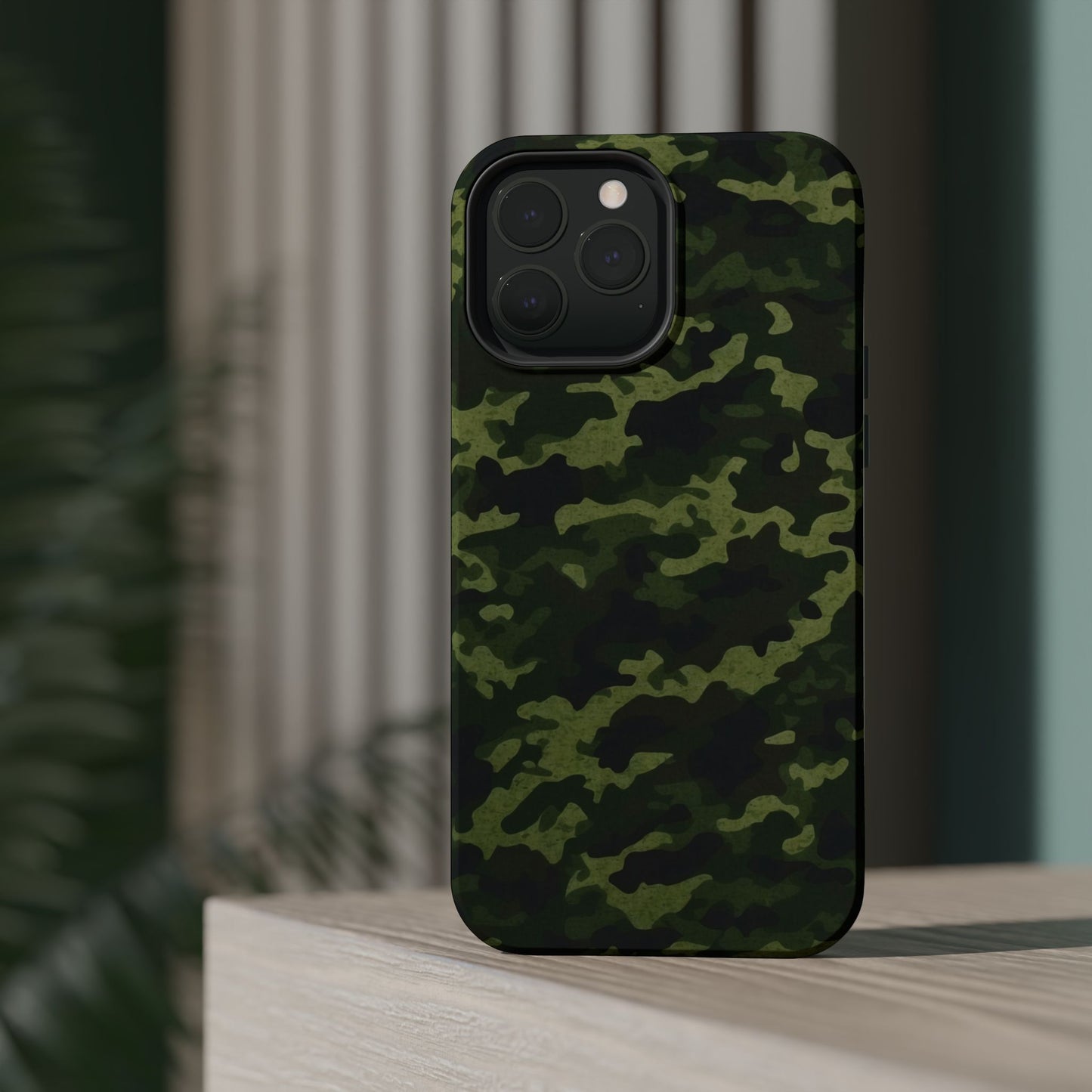 Dark Green Camouflage – MagSafe iPhone Case, Slim and Drop-Resistant