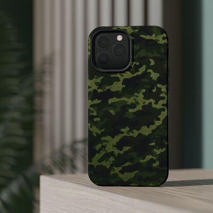 Dark Green Camouflage – MagSafe iPhone Case, Slim and Drop-Resistant