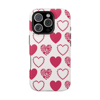 Clustered Pink Hearts MagSafe iPhone Case