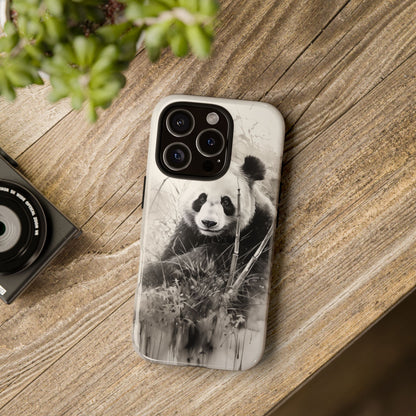 Premium Cute Phone Case: Charcoal Art Panda Bear Phone Cover - Dual Layer Protection for iPhone & Samsung Galaxy - Tough and Stylish! - BOGO Cases