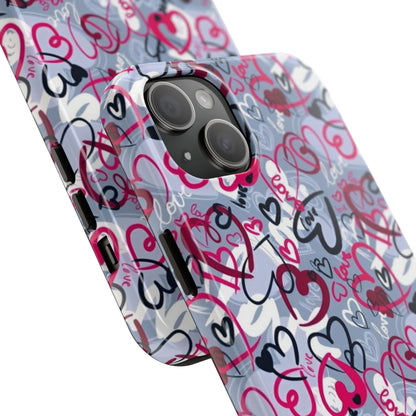 Graffiti Love Hearts iPhone Case