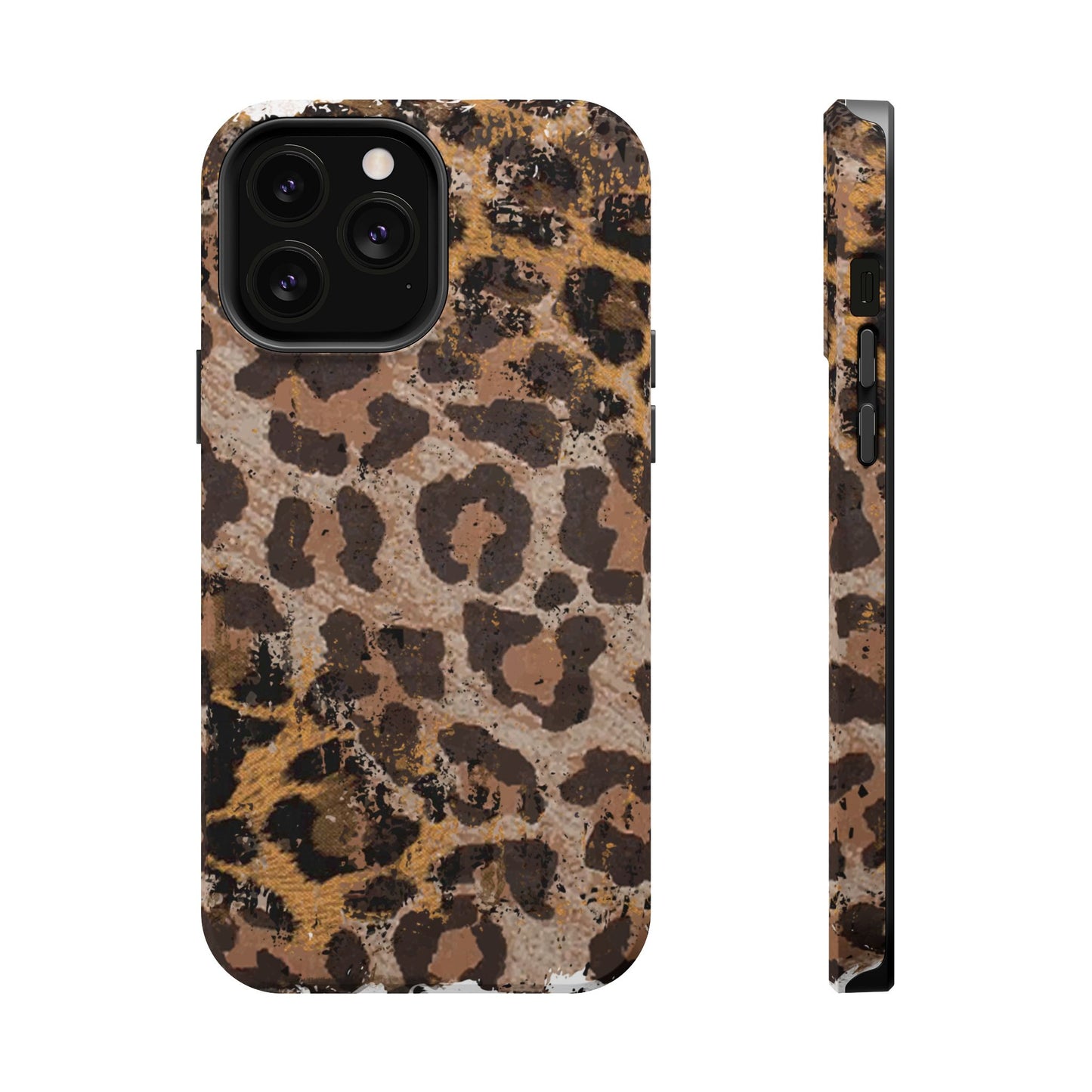 Vintage Distressed Leopard Print - MagSafe iPhone Series Case