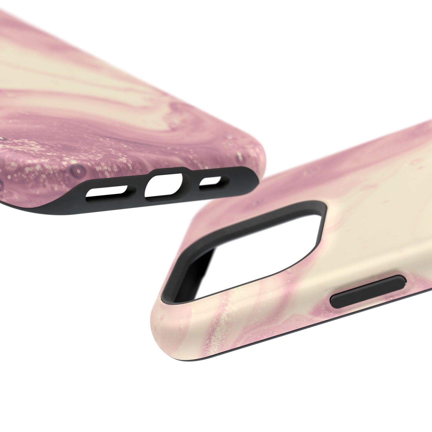 Blush Marble Glow – MagSafe Case with Pink & Rose Gold Marble Design