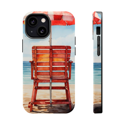 Beachfront Sunset Lounge MagSafe iPhone Case – Rearview Edition