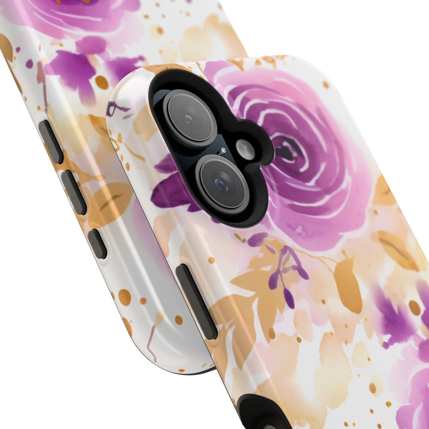 Soft Purple & Gold Floral Splash - MagSafe iPhone Series Case