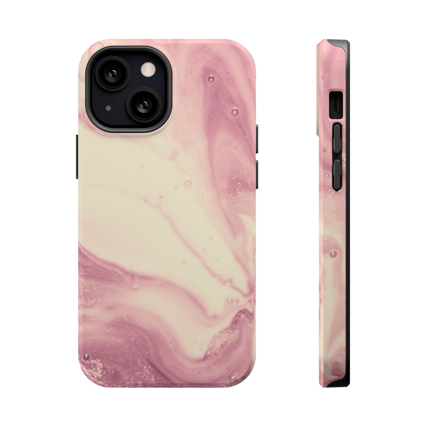 Blush Marble Glow – MagSafe Case with Pink & Rose Gold Marble Design