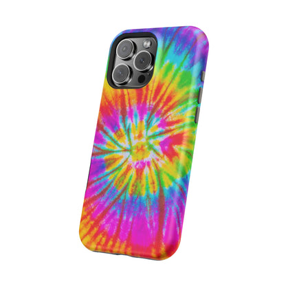 Rainbow Spiral Tie-Dye MagSafe Case – Vibrant Colors & Functionality