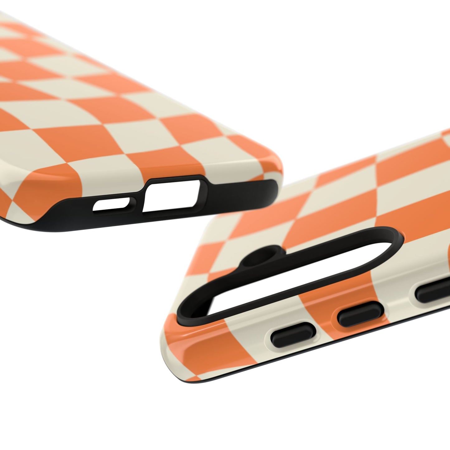 Wavy Retro Checkerboard Samsung Galaxy Case – Shockproof, Matte Finish, Dual-Layer Protection