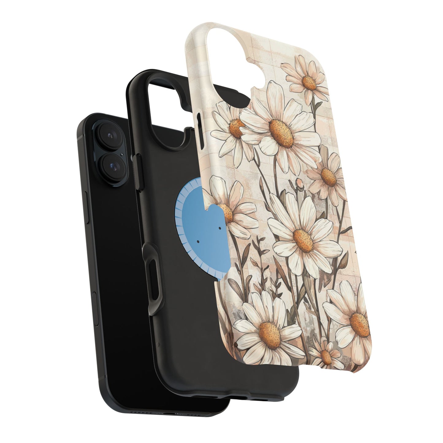 Pastel Daisy MagSafe iPhone Case - Elegant Floral Protective Cover