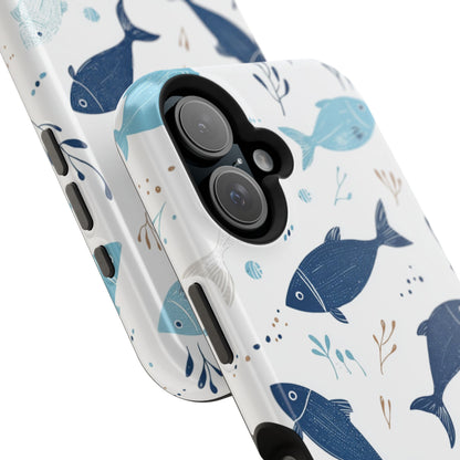 Oceanic Blue Fish Pattern - MagSafe iPhone Series Case