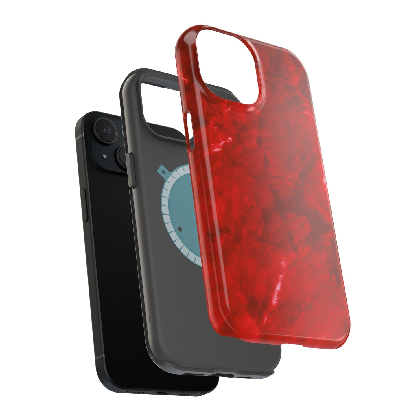 Bold Red Marble MagSafe iPhone Case – Luxe Design Meets Magnetic Precision