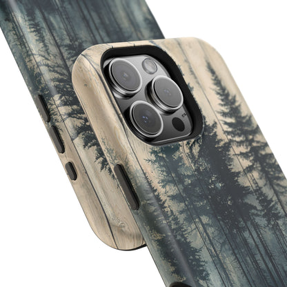 Misty Forest MagSafe iPhone Case - Rustic Nature-Inspired Protective Cover