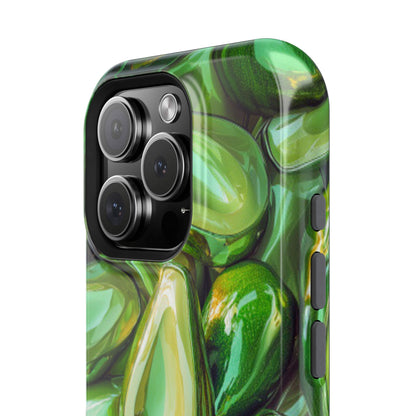 Glossy Avocado MagSafe iPhone Case – Sleek Green 3D Fruit Design, Durable and Stylish