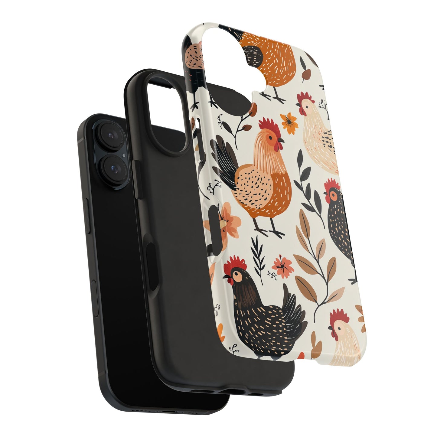 iPhone Case: Cluckin' Vintage – Chickens & Leaves