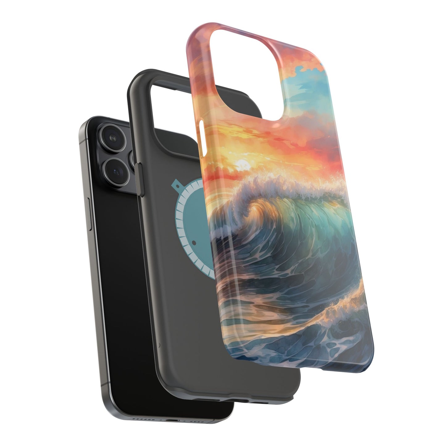 Ocean Wave Sunset MagSafe iPhone Case – Coastal Vibes Design