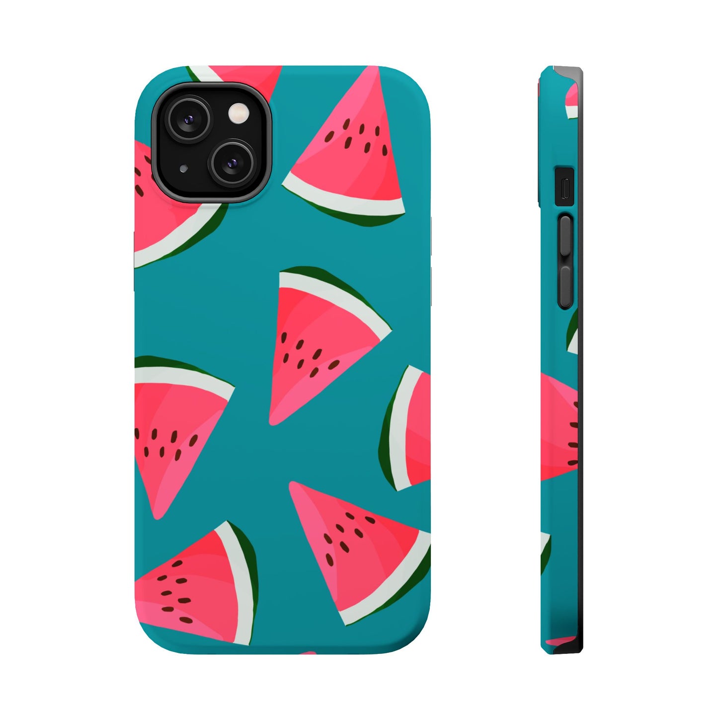 Watermelon Bliss MagSafe iPhone Case – Vibrant Summer Fruit Design on Teal Background