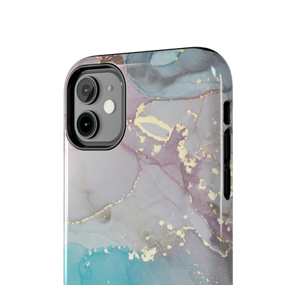 Sky Blue & Purple Marble Wave – iPhone Case with Fluid Swirl Pattern