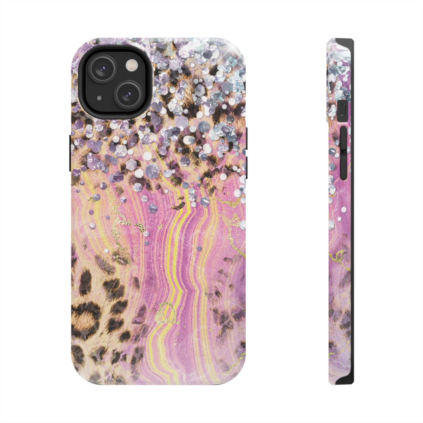 Crystal Glam Leopard - iPhone Series Case with Glitter and Gem Accents