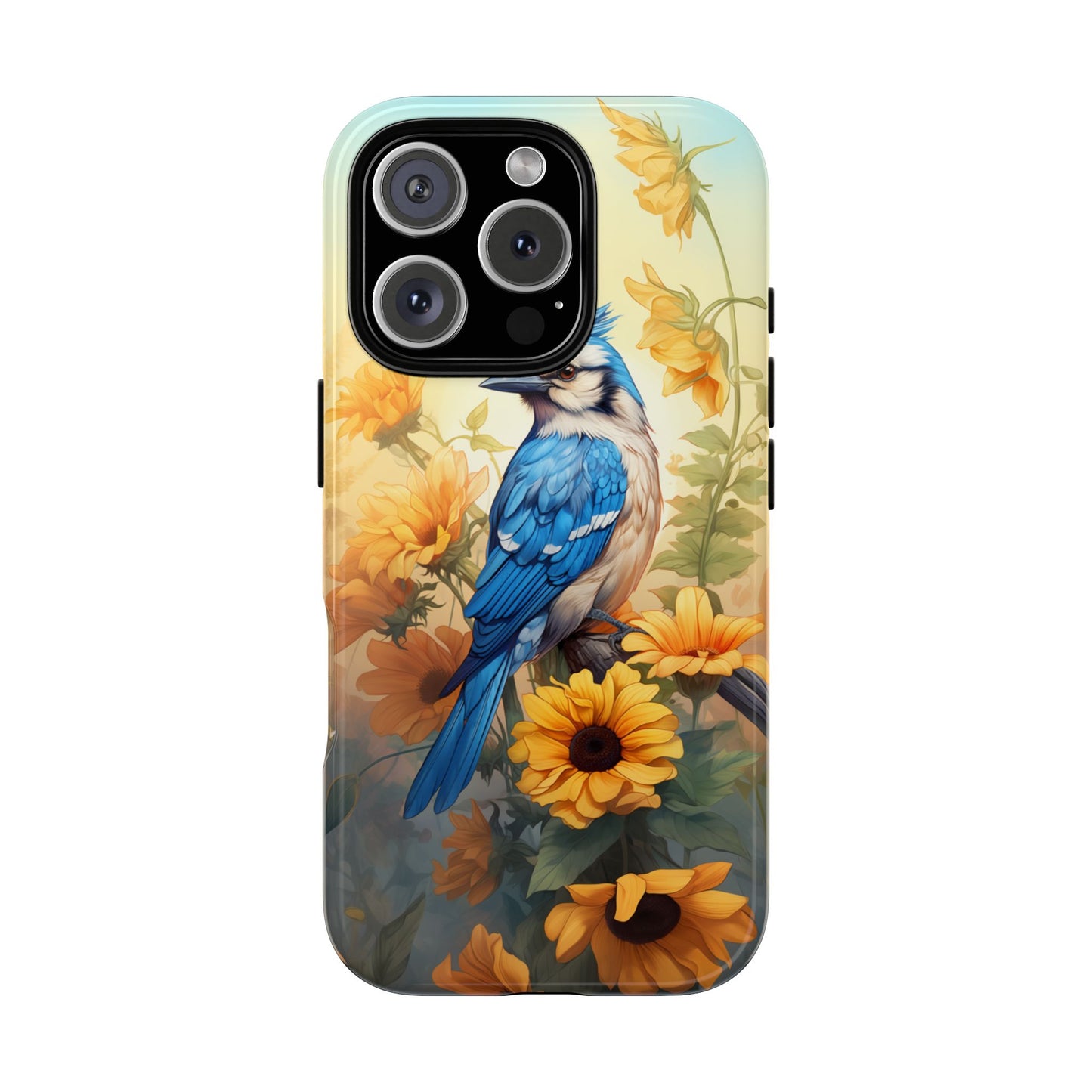 Blue Jay & Sunflowers Phone Case - Perfect Gift for Bird Lovers!