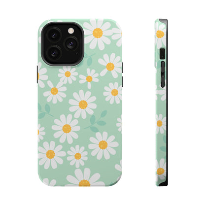 Charming Daisy Floral Tough MagSafe iPhone Case – Spring Pastel Design, Shockproof & Slim