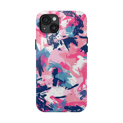 Vibrant Pink & Navy Abstract Splash – iPhone Case