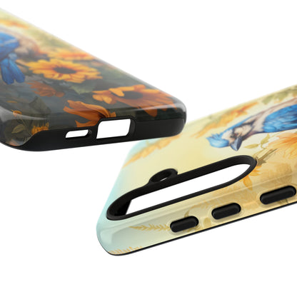 Blue Jay & Sunflowers Phone Case - Perfect Gift for Bird Lovers! - BOGO Cases