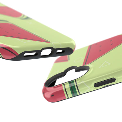 Watermelon Slice MagSafe iPhone Case – Fresh & Fun Design with Retro Geometric Pattern