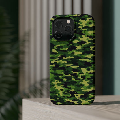 Green Woodland Camouflage – MagSafe iPhone Case, Slim and Shockproof