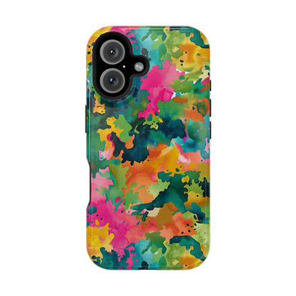 Vibrant Watercolor Splash MagSafe Case – Colorful Abstract Design with MagSafe Compatibility