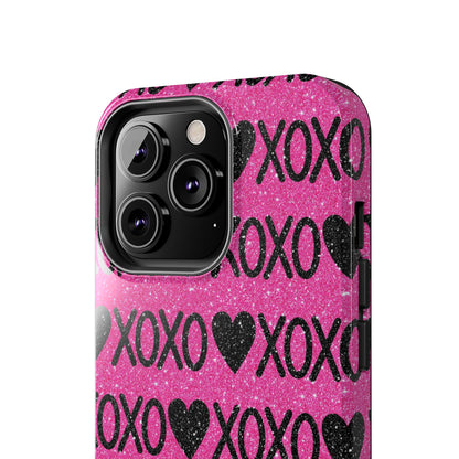 XOXO Glitter Hearts iPhone Case