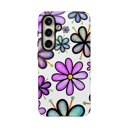 Whimsical Lavender Floral Samsung Galaxy Case – Ultra-Slim, High-Gloss Finish