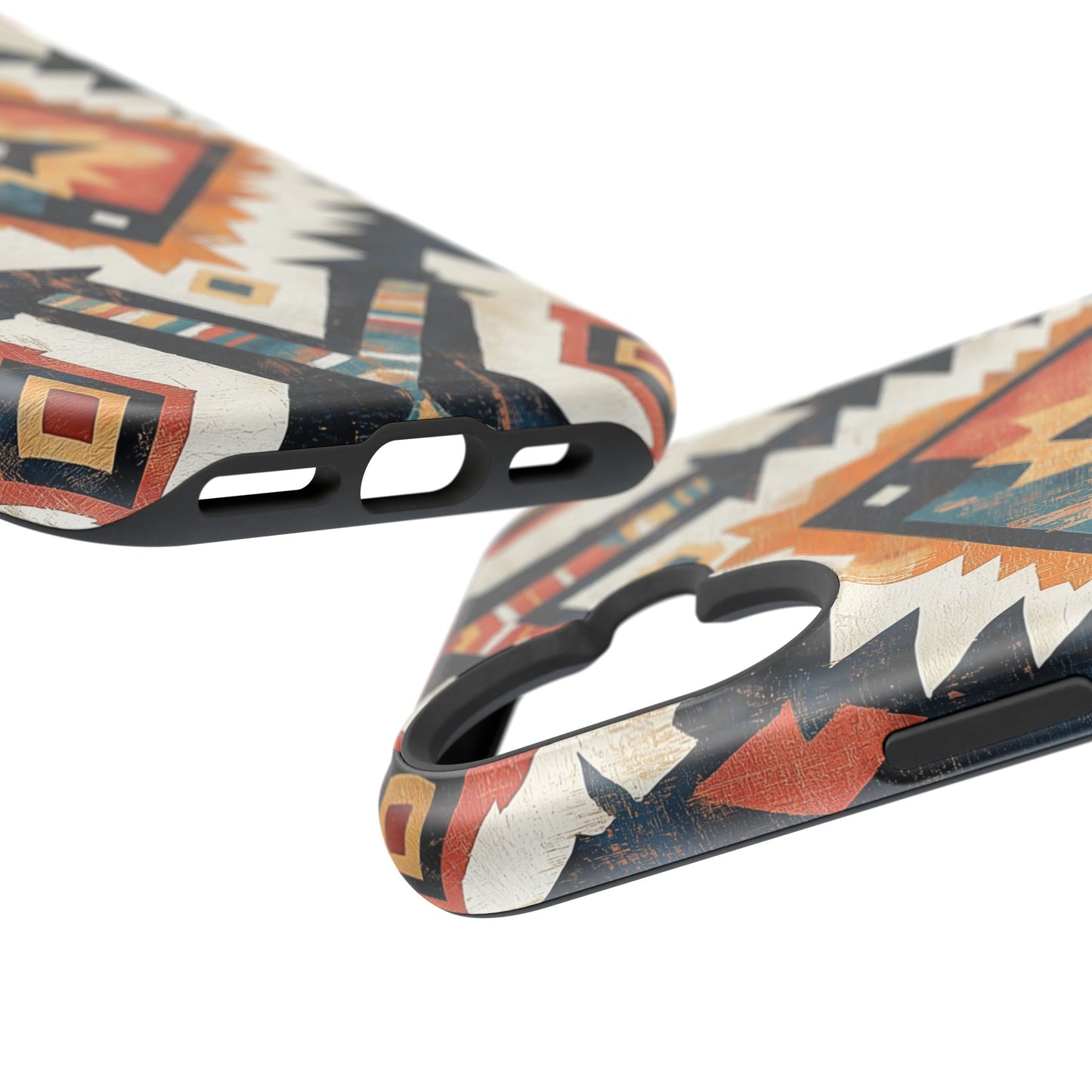 Vintage Southwestern Diamond Tough MagSafe iPhone Case – Rustic Tribal Design, Dual-Layer Protection