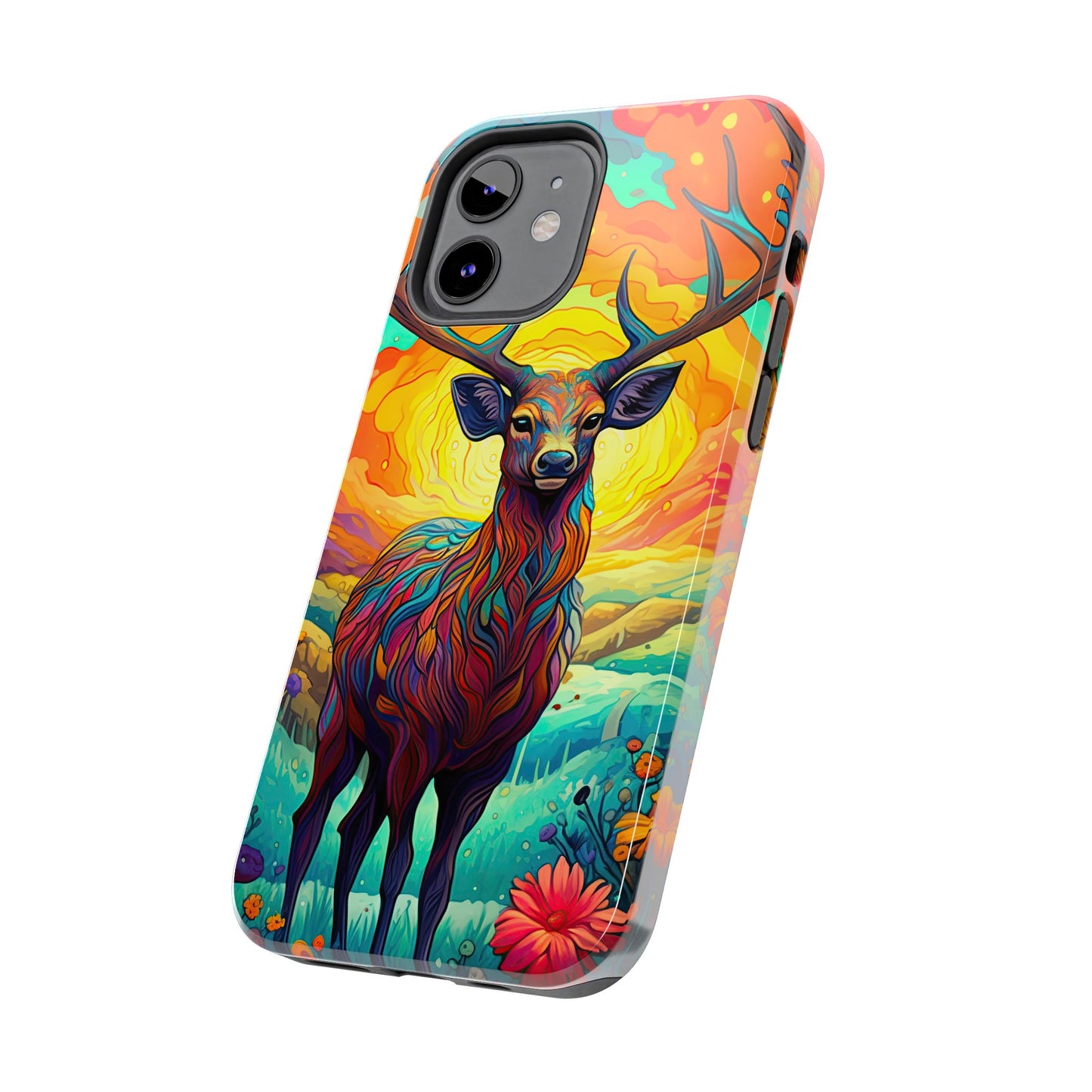 Vibrant Stag in Bloom – iPhone Case