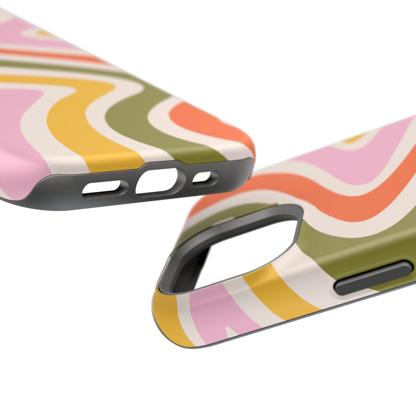 Retro Groove MagSafe iPhone Case – 70s-Inspired Design with Dual-Layer Protection