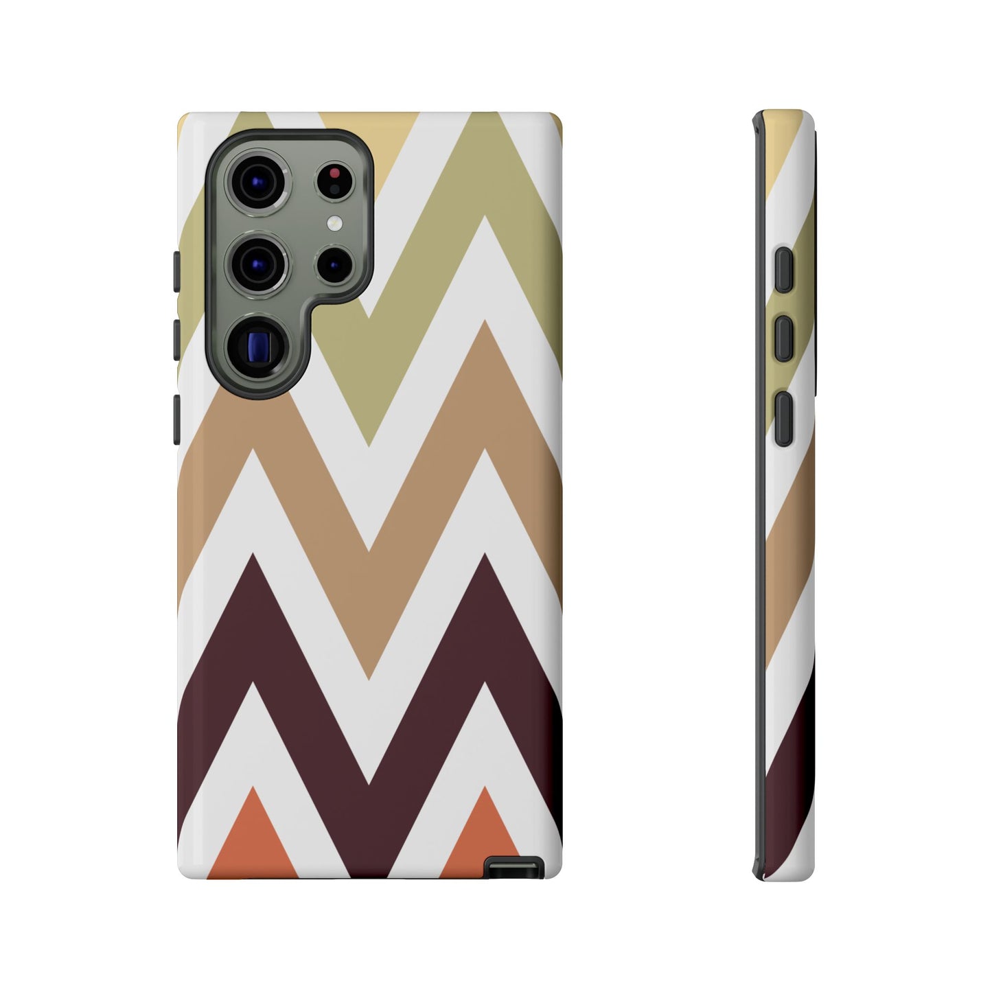 Earthy Chevron Samsung Galaxy Case – Boho-Inspired Design with Dual-Layer Protection