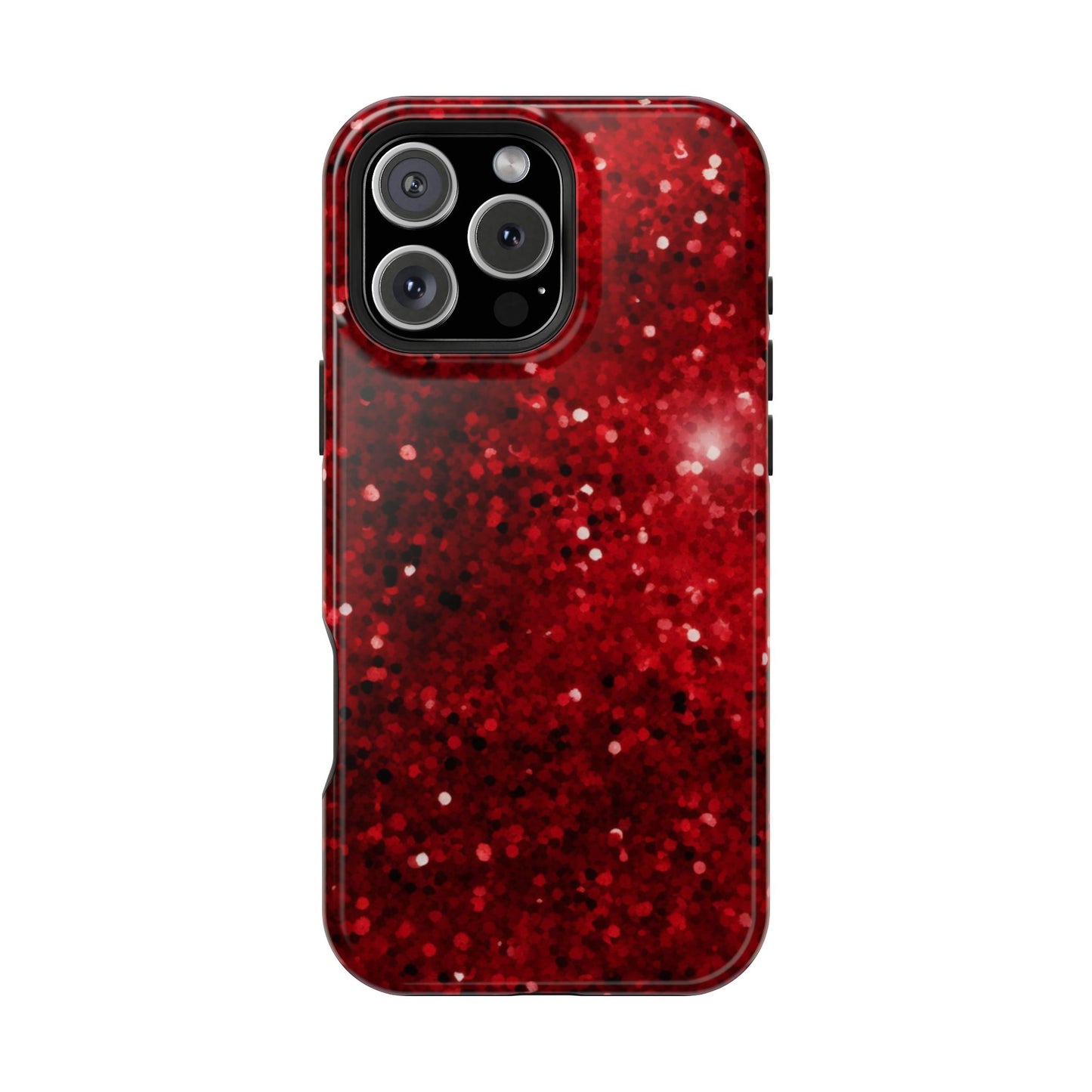 Crimson Glow Glitter MagSafe Case