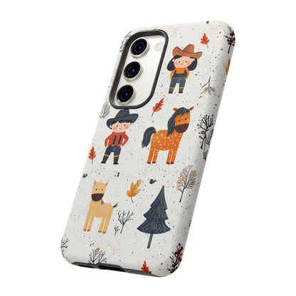 Cowboy Adventures Tough Samsung Galaxy Case – Cute Western Theme, Dual - Layer Protection - BOGO Cases