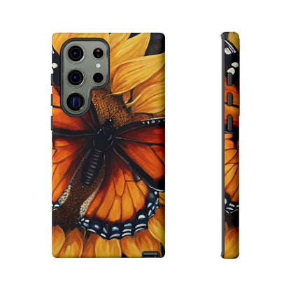 Monarch Butterfly & Sunflower Art – iPhone Case