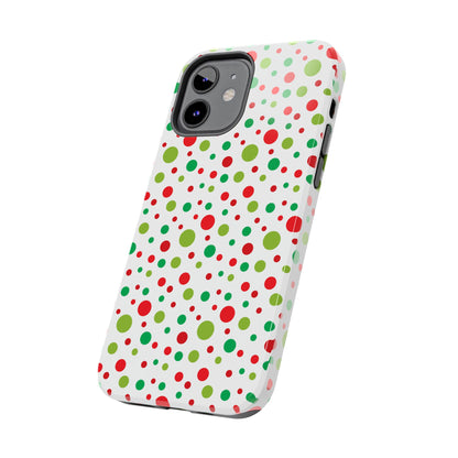 Red & Green Christmas Polka Dots – iPhone Case