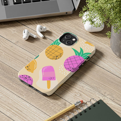 Tropical Pop iPhone Case – Fun Pineapple & Lemon Design with Vibrant Summery Colors