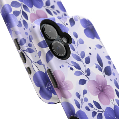 Purple Floral MagSafe iPhone Case – Durable Protection with Elegant Flower Design