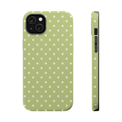 Sage Green Polka Dots – MagSafe iPhone Case