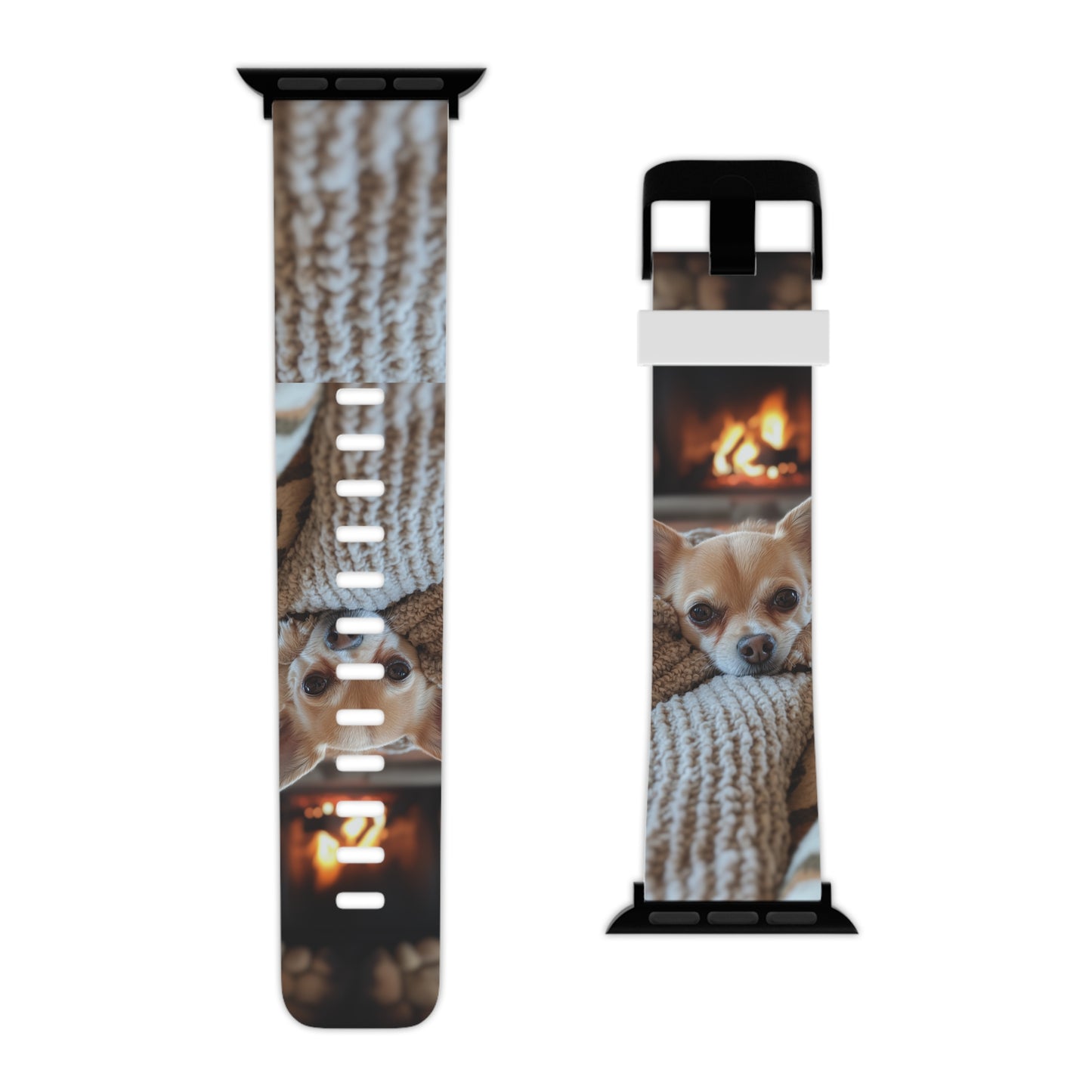 Relaxing Chihuahua by Fireplace Apple Watch Band