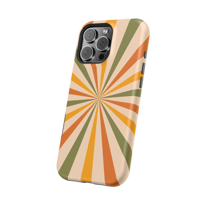 Retro Sunburst MagSafe iPhone Case – Bold Geometric Design, Durable Shockproof Protection