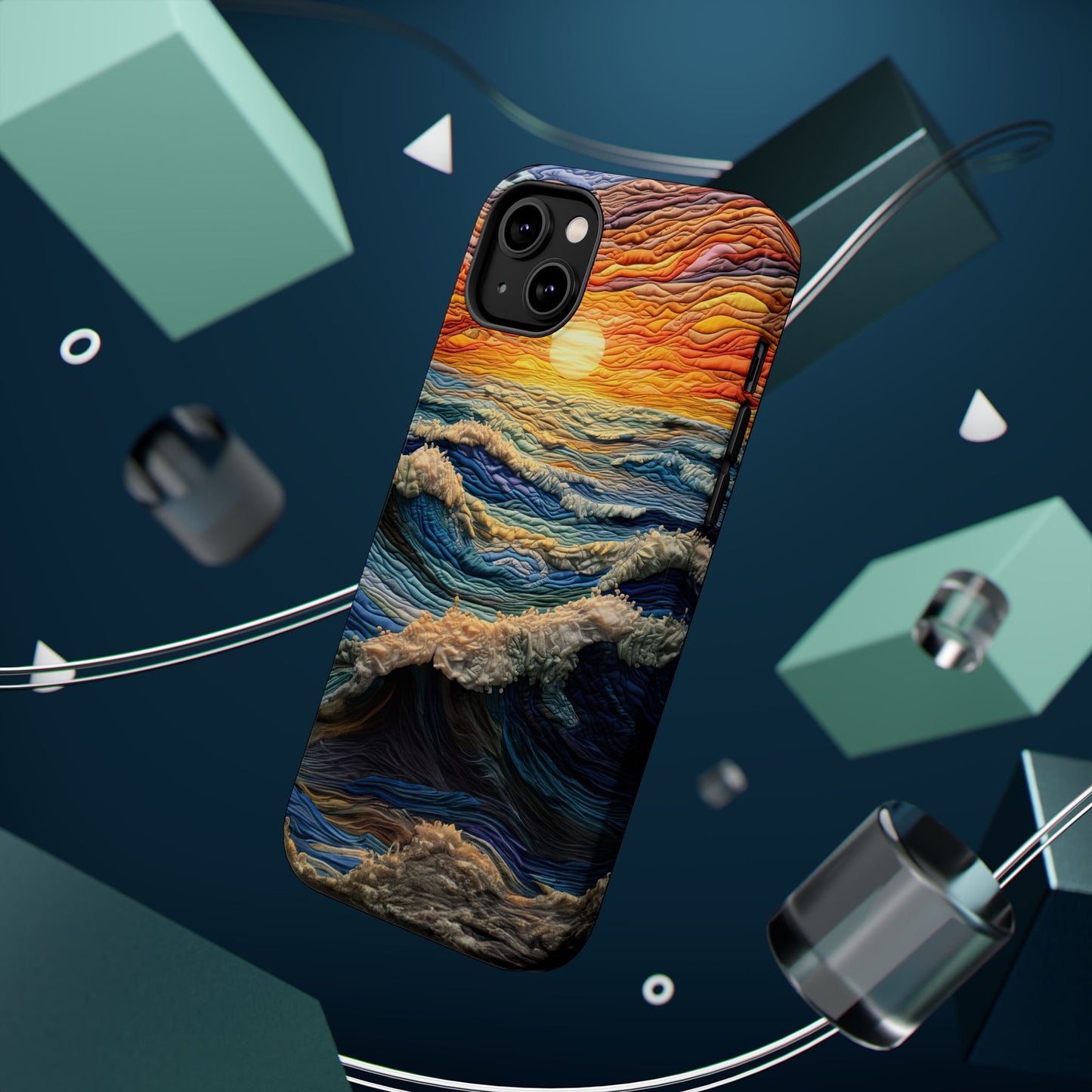 Ocean Sunset Tapestry Waves – MagSafe iPhone Series Case