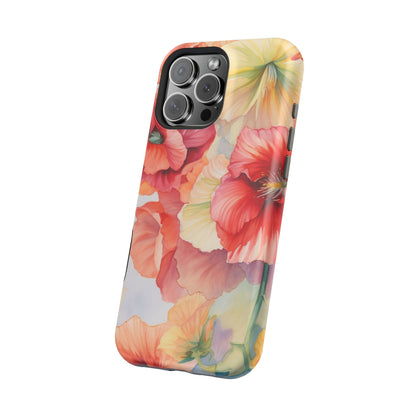 Gumamela Blush Pink Watercolor Floral – MagSafe Compatible iPhone Case